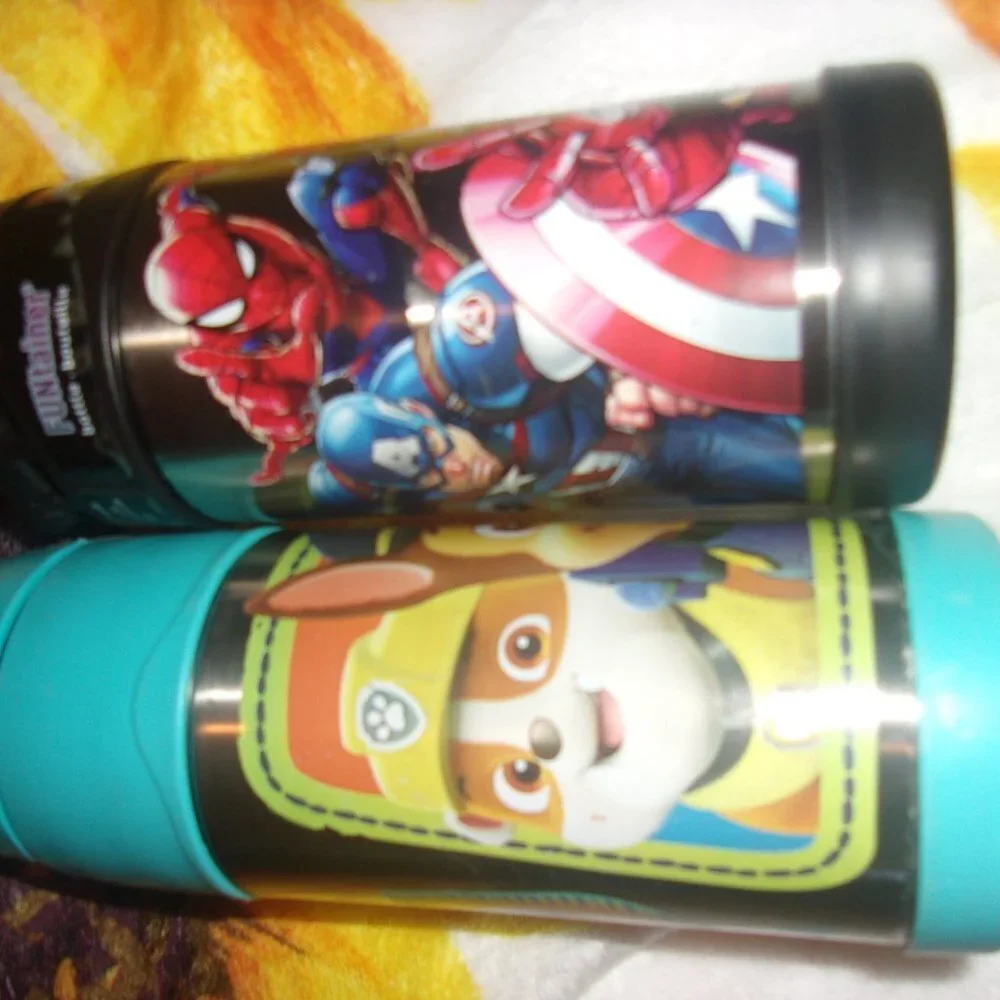 Lot of 2 Funtainer thermos-Paw patrol and marvel